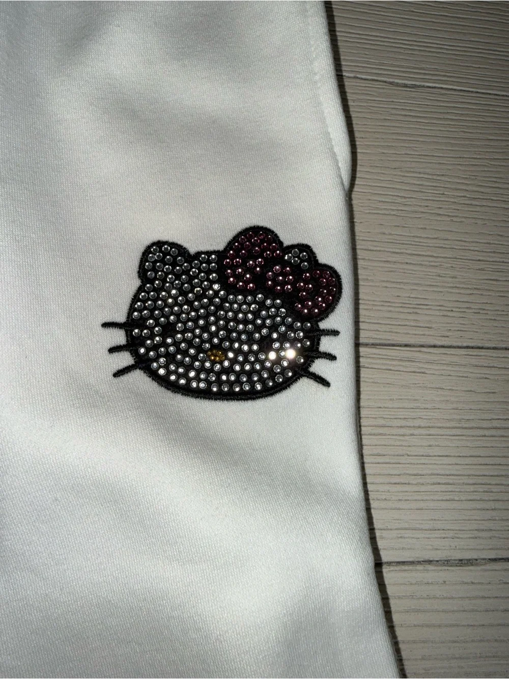 Forever 21 White Hello Kitty Crystal-Accent Hoodie & Pants Set